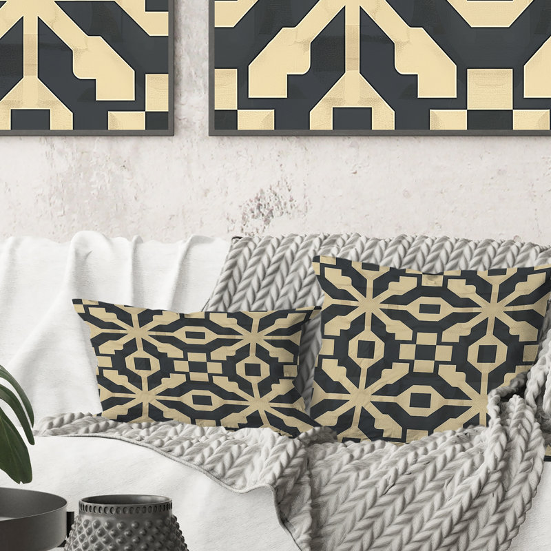 Coussin Beige Modern Maze II - Modern, H 16 po x l 16 po