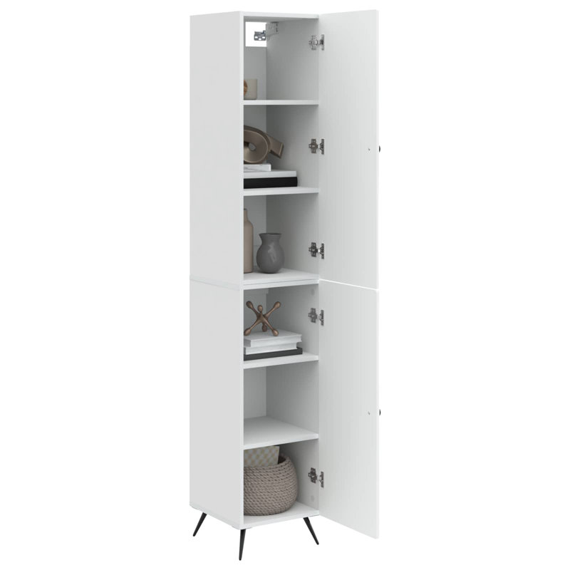 2 -Door 4 Storage Cabinet, High Gloss White