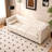 78.5" Cream White Faux Leather Sofa Couch for Living Room, Luxury Button Tufted 3 Seater Sofa with Gold Metal Legs and Bolster Pillows, Modern Mid Century Couch for Apartment, Bedroom and Office