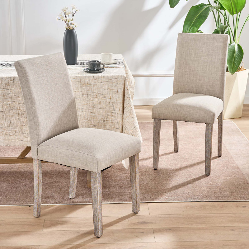 Chaise d'appoint rembourrée en tissu , Gris clair, 2 Pieces