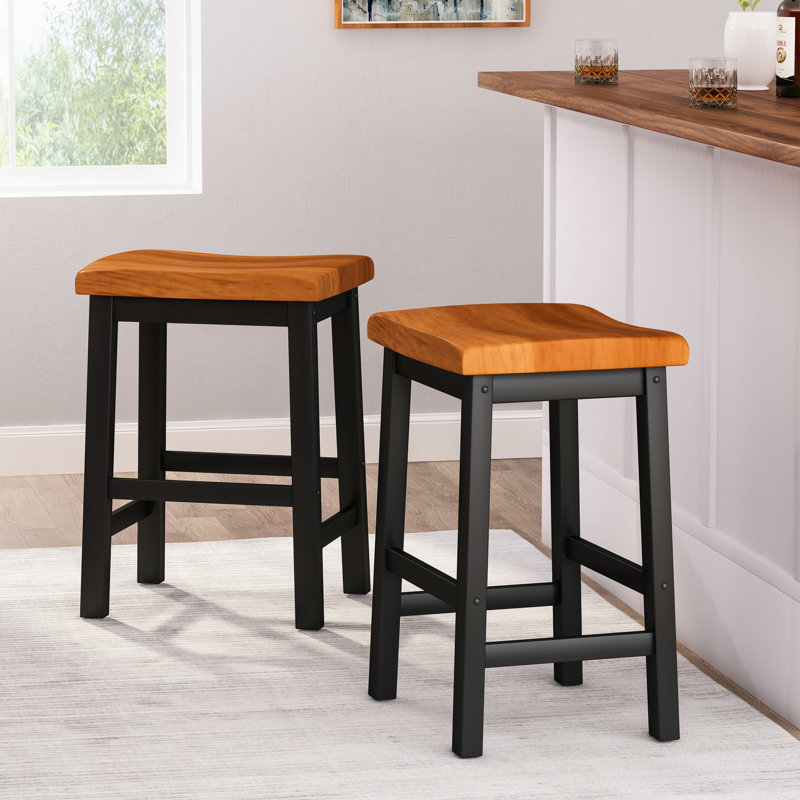 Tabouret de selle en bois de noyer de 24 po et convient à un décor intérieur glamour