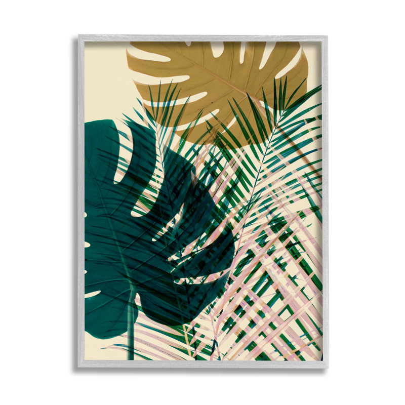 «Warm Summer Palms», arrangement de plantes tropicales, Abstraction moderne par Ian Winistanley, H 20 po x l 16 po x P 1,5 po