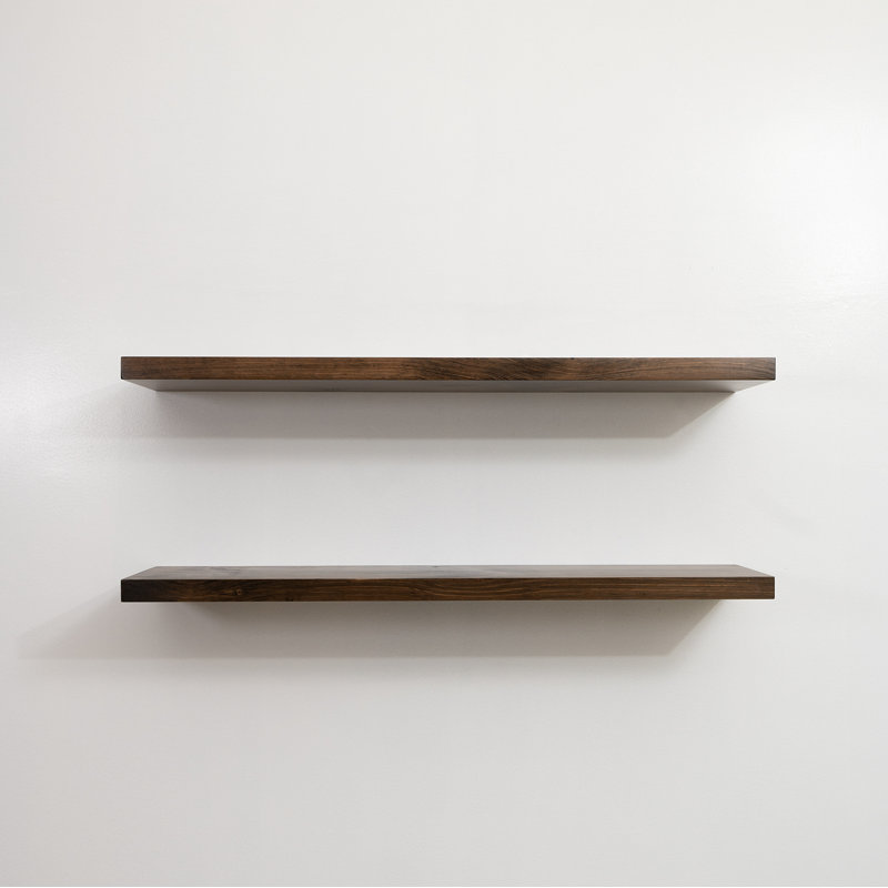 Haby Rustic Floating Shelves, Jacobean, 1.75" H x 24" W x 12" D