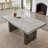  Sorlen 5-Piece Dining Set, 3D Faux Concrete Table with 4 Chocolate Fabric Chairs-546809675