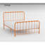 Structure de lit orange en métal pour lit simple, aucune base requise dans la chambre à coucher, charmant sommier orange, sommier tapissier nécessaire
