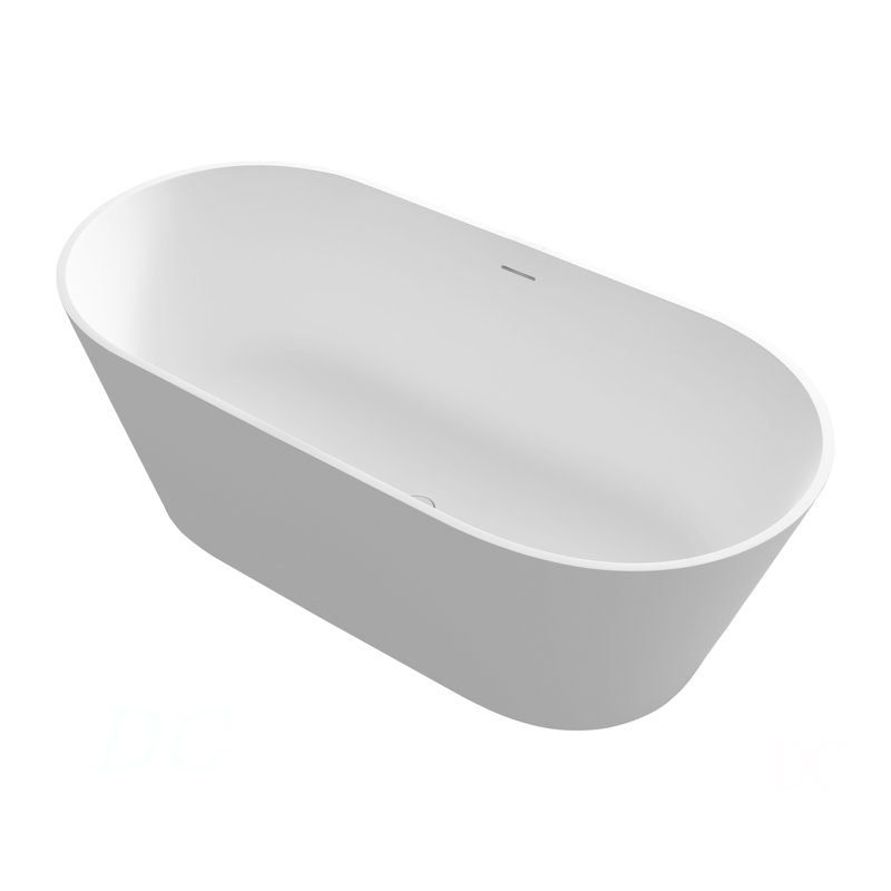 67" Premium Solid Surface Deep Soaking Bathtub