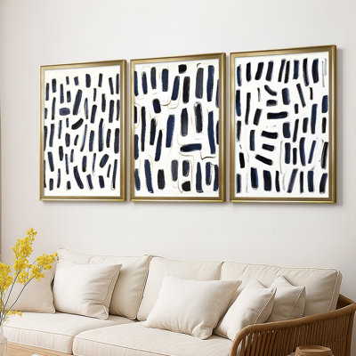 ABSTRACT Series DLxxIV - Toile tendue avec châssis sur mesure - 3 pièces