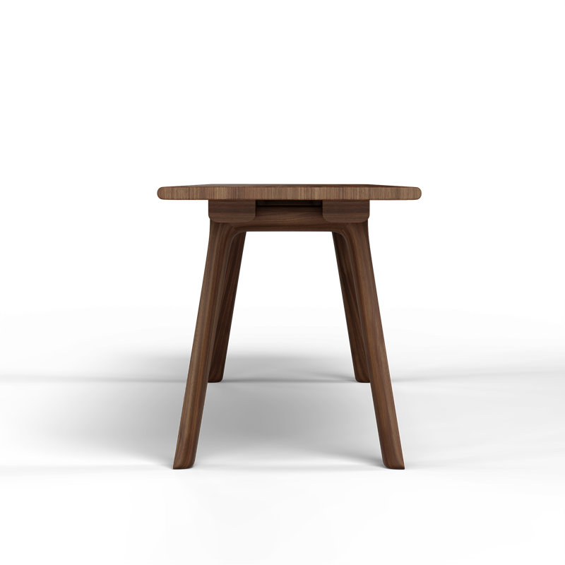 T & B Solid Wood Dining Bench, Walnut Dark