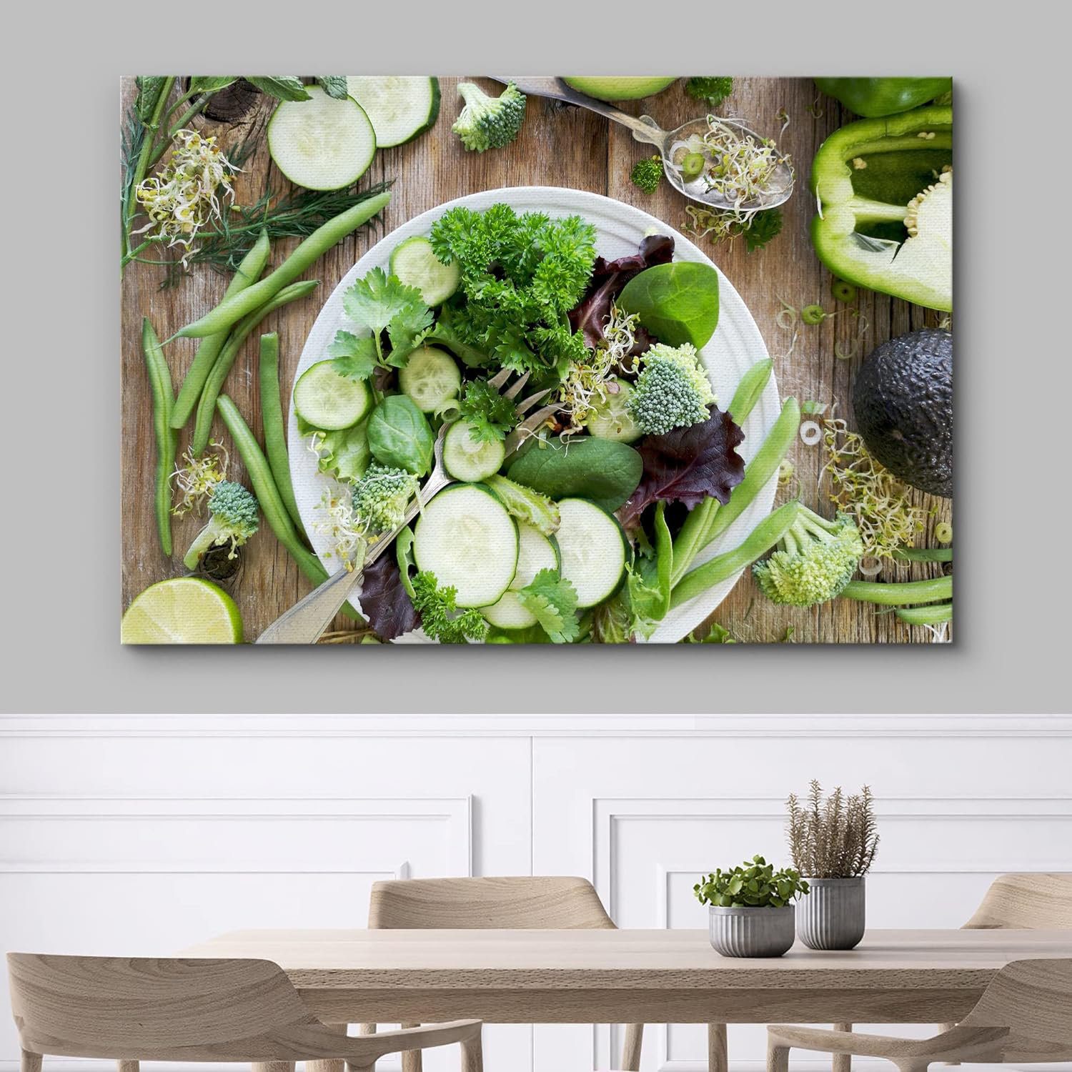 IDEA4WALL Kitchen Food Country Farm Cucumber Green Bean Salad Food