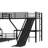 L-Shaped Twin XL Over Queen Bunk Bed With Twin Size Loft Bed, Metal Triple Bunk Bed With Slide And USB Ports, Space-Saving And Noise-Free Design, Black-278785135