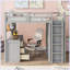 Lit mezzanine moderne avec tiroirs, bureau et garde-robe-999865465-999865446