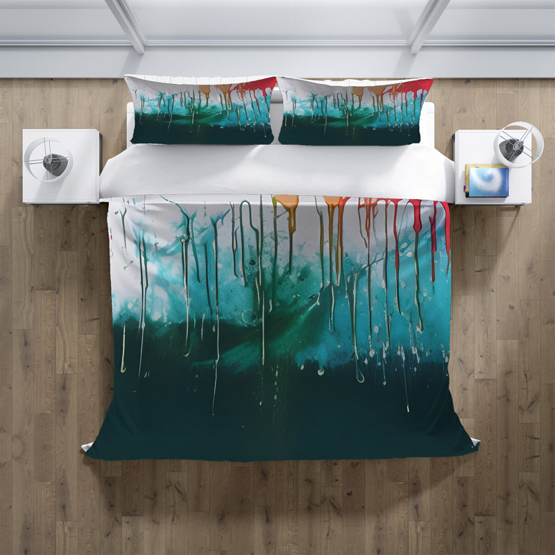 Polyester Abstract Duvet Cover, King Duvet Cover + 2 King Shams
