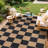 Modern Plaid Washable Rug for Indoor and Outdoor