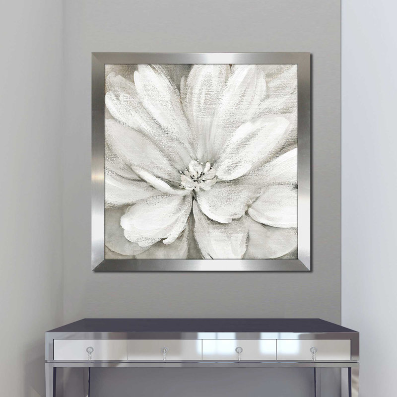 " Simply Soft " by Carol Robinson, 25.5" H x 25.5" W x 1" D, Silver Framed