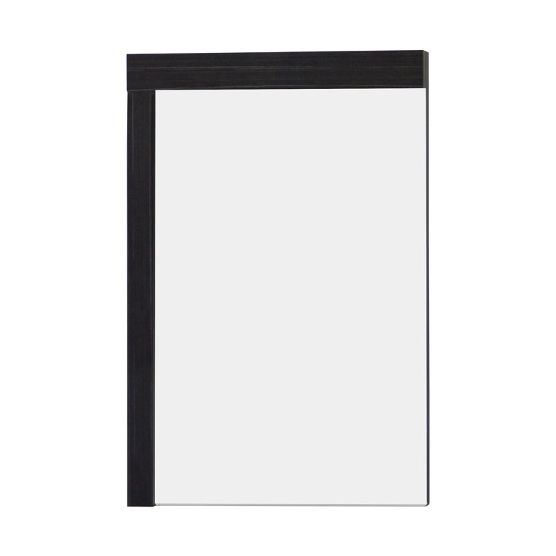 Miroir d’appoint mural moderne, H 32 po x l 24 po, Gris matinal, Chrome