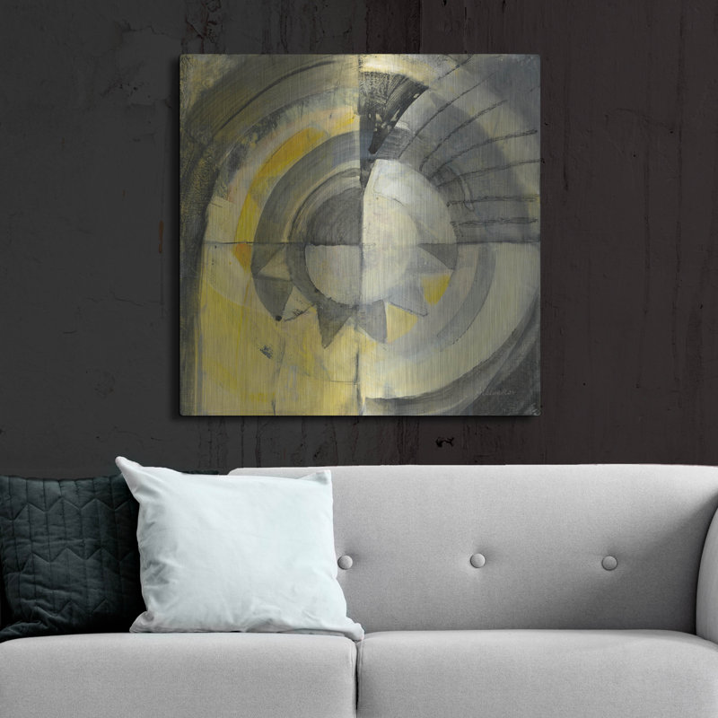 Art mural luxueux en métal «Reflection 2» par Albena Hristova, H 36 po x l 36 po