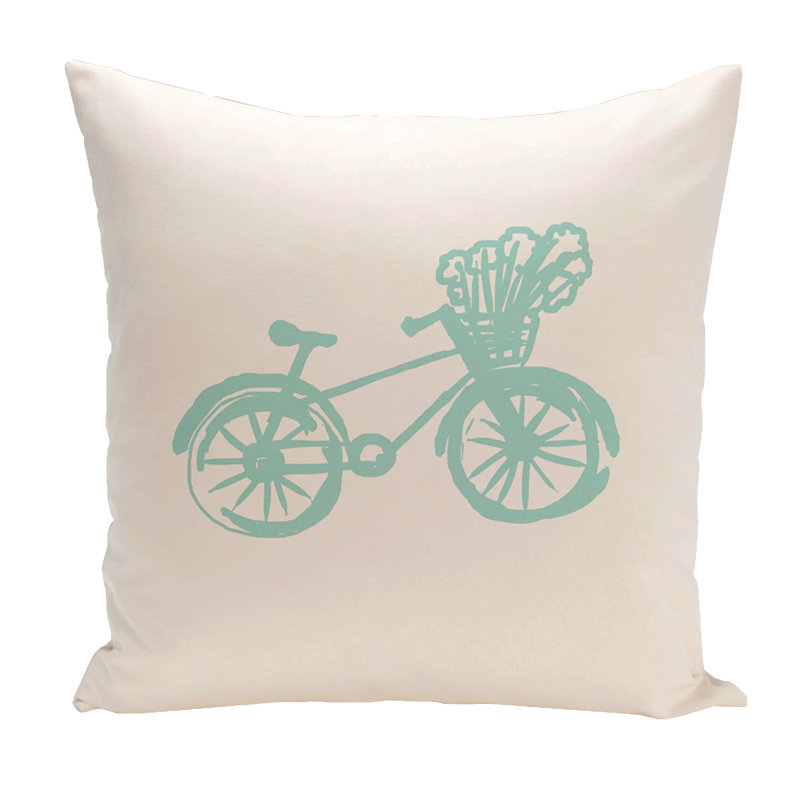 Coussin d'extérieur carré Bicicleta, 20 po x 20 po