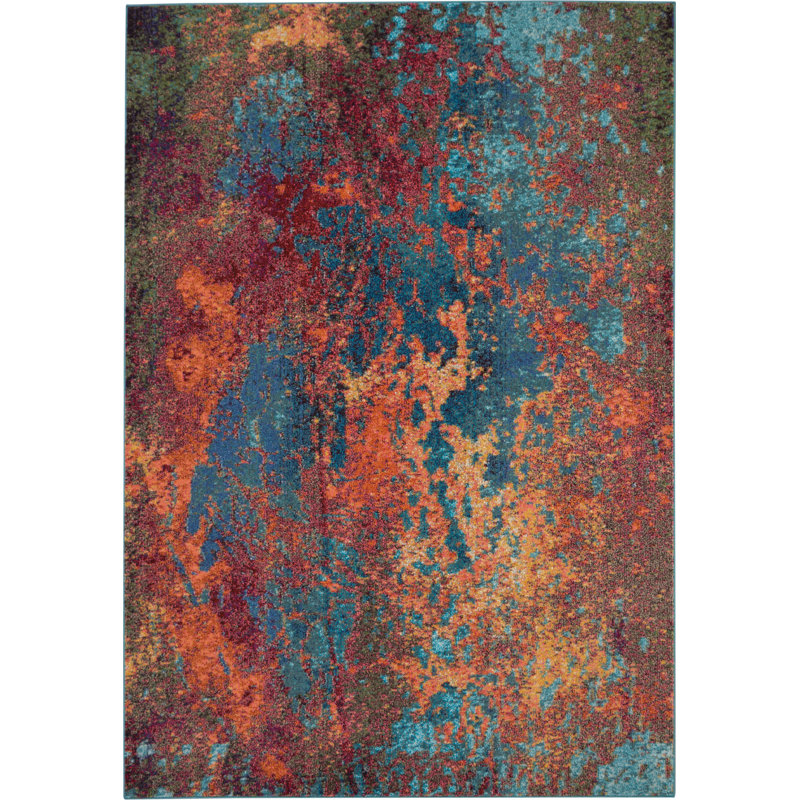 Tapis bleu moderne Enoch, Rectangle 7 pi 10 po x 10 pi 6 po