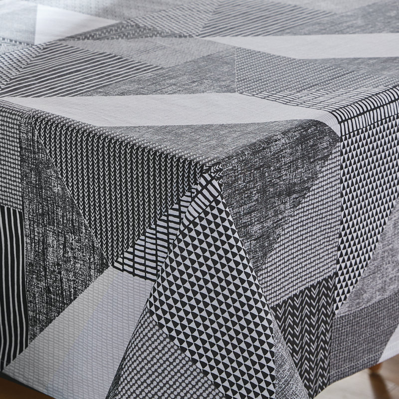 Larsson Geo Table Cloth, 137cm W x 229cm L, Grey