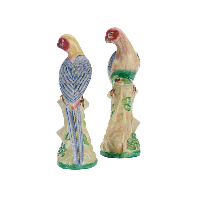 2 Piece Porcelain Bird Figurine Set