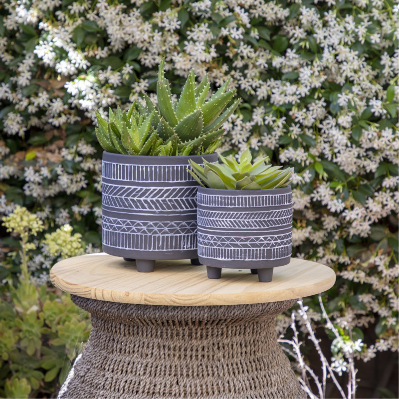 S / 2 POT DE FLEURS 6/8 ", NOIR
