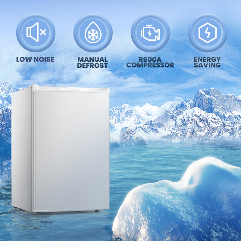 Upright Freezer, Energy Saving 3.0 Cu.ft Single Door Compact Upright Freezer With Reversible Door, White