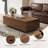 47.2" Walnut Lift Top Coffee Table with Large Hidden Storage, Modern Rectangle Center Table with Dual Lift-Up Compartments for Living Room, Home Office