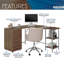 Bureau en L à deux tons avec rangement en L