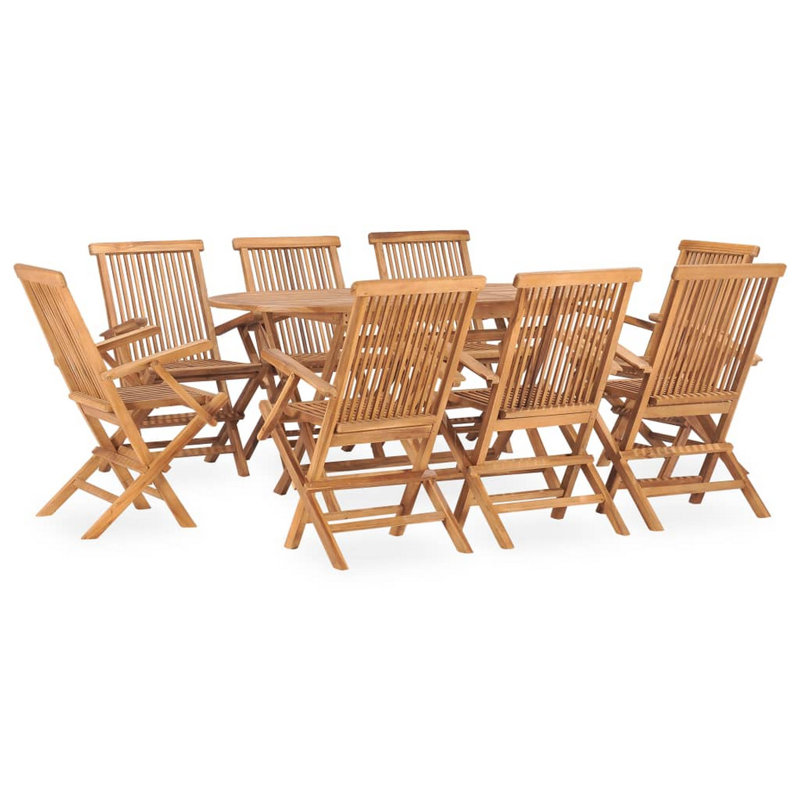 Oval Teak Dining Set, 8