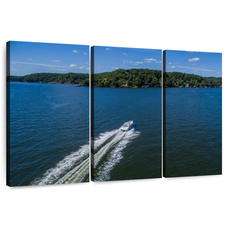 Balade en bateau sur le lac Alvord Ozarks, H 42 po x l 65 po