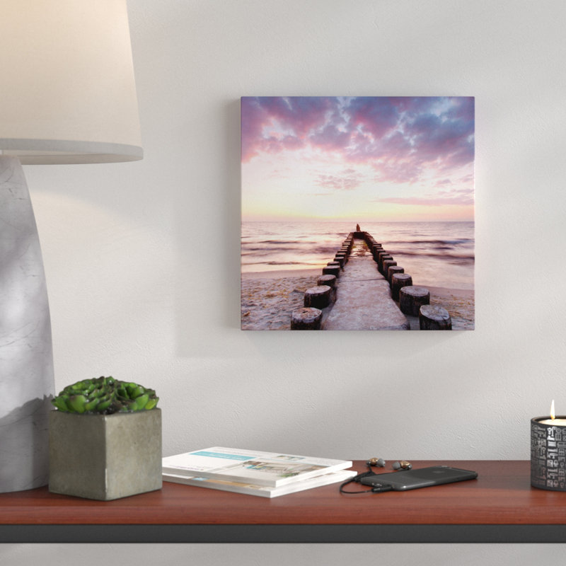 Slim Base To Sea - No Frame Print on Glass, 80 cm H x 80 cm W x 1.5 cm D