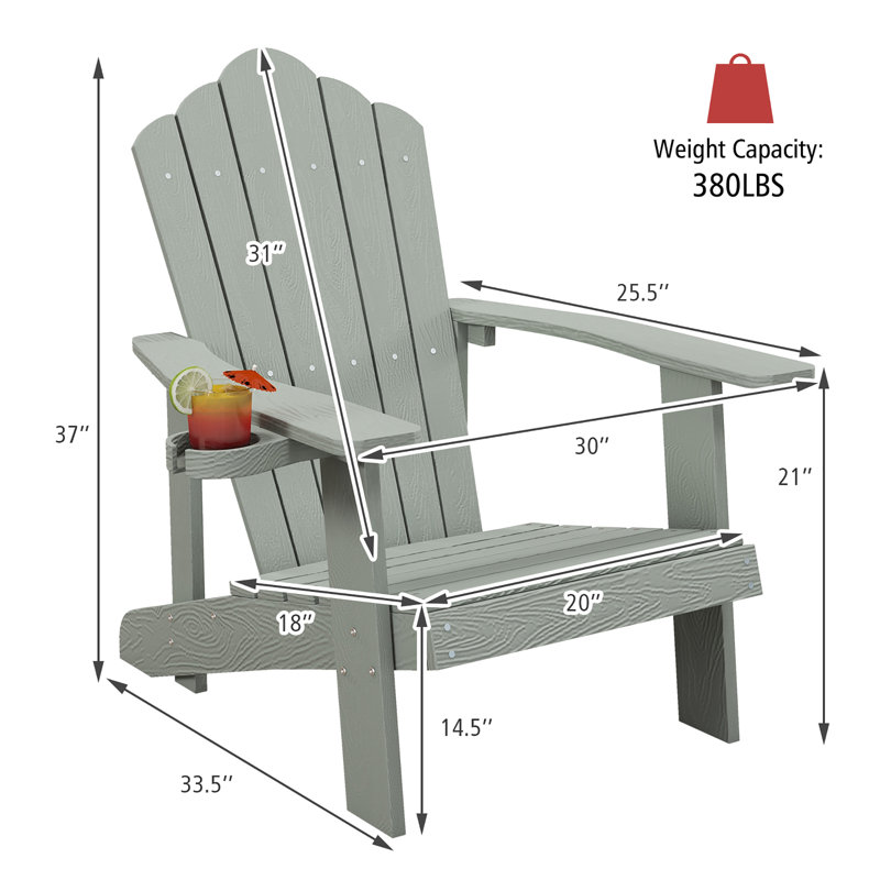 Chaise Adirondack en plastique Gumbert, gris