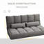 Plancher convertible, canapé-lit pliant gris foncé, 2 coussins, repose-pieds réglable, peu encombrant, structure robuste, matériau