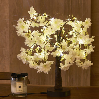 White Cherry Blossom Tabletop Tree