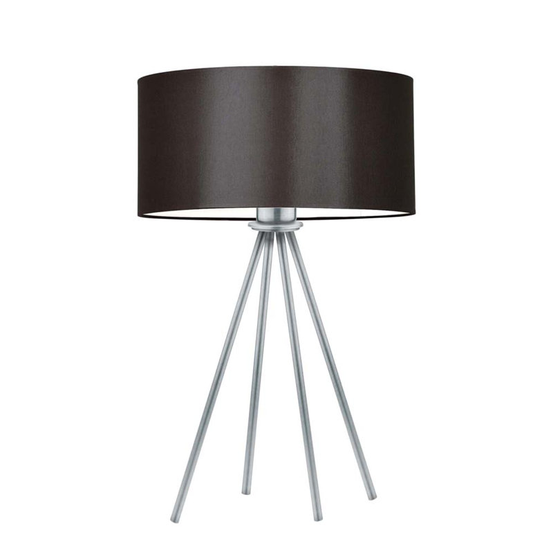 Arneshia Metal Table Lamp, Silver, Brown