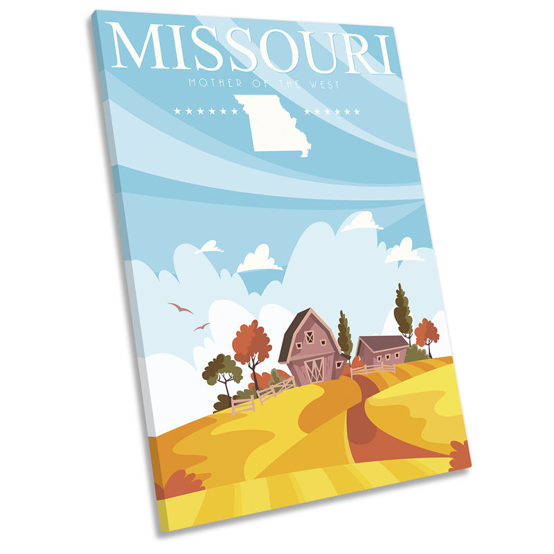 Missouri State Travel Picture Blue - Wrapped Canvas Art Prints, 45.7" H x 30.5" W x 2" D