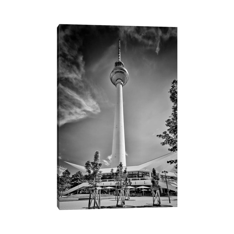 Berlin Television Tower by Melanie Viola - Wrapped Canvas Print, 20.32 cm H x 30.48 cm W
