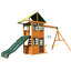 Treasure Cove Wooden Swing Set with 2 Slides and Rock Wall