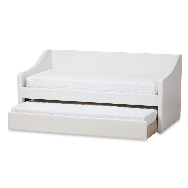 Lit de jour avec lit gigogne Erek, Blanc