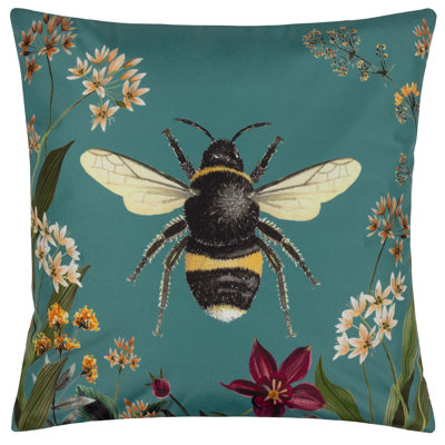 Midnight Garden Bee Polyester Filled Outdoor Cushion