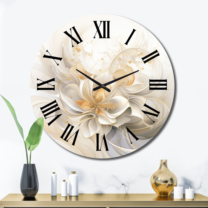 Horloge murale en métal Dreamy White, H 36 po x l 36 po