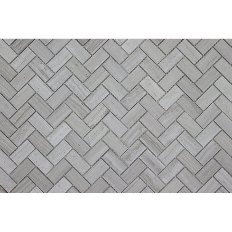 Herringbone Honed 1" x 2" Marble Chevron Mosaic Wall & Floor Tile