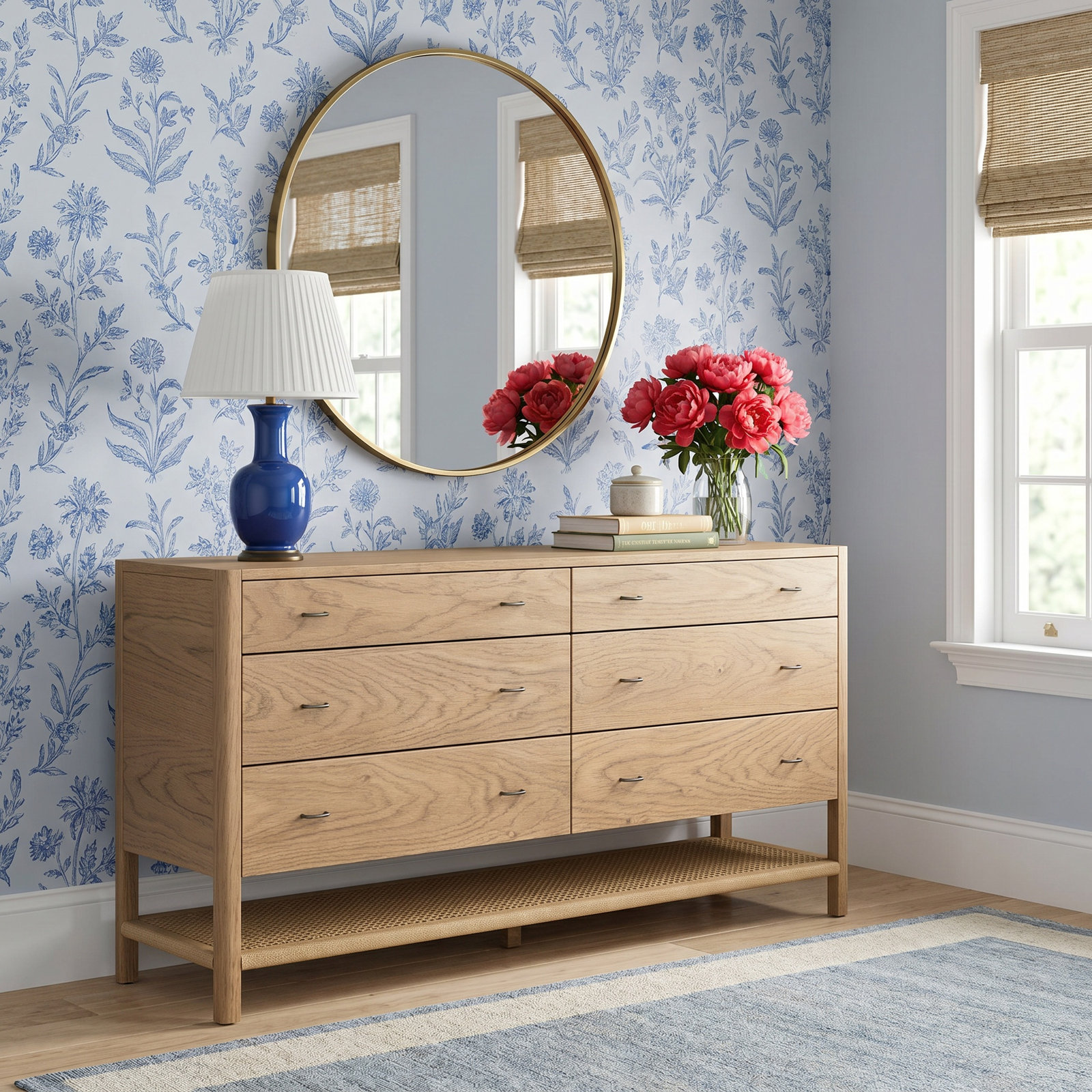 Deirdre 6 - Drawer Double Dresser, Dune Ash