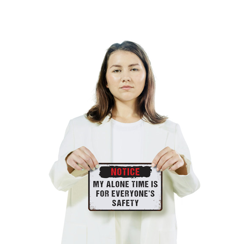 «My Alone Time Is For Chacun's Safety» (paquet de 2) en aluminium 7 po x 10 po