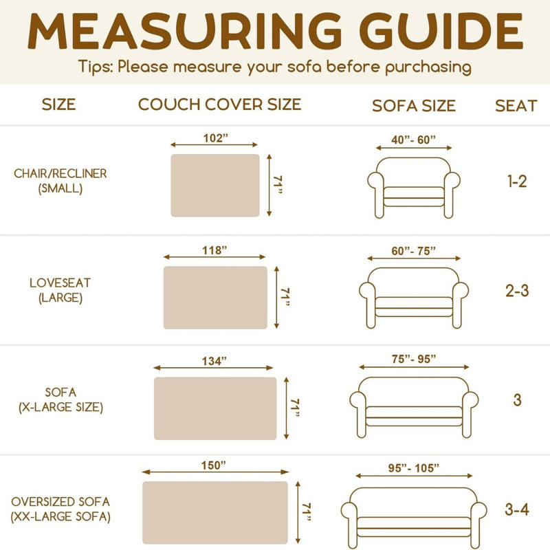 Box Cushion Sofa Slipcover, Beige