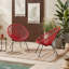Ensemble de 2 chaises d'extérieur en rotin PE et acier avec assises tressées façon hamac, pour terrasse, véranda ou jardin.-598879382