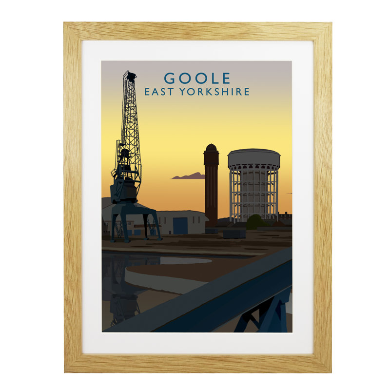 Goole Night by Richard O'Neil - Print, 54 cm H x 44 cm W x 2.2 cm D, Oak Wood Frame