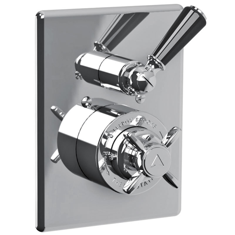 Classic Black Thermostatic Shower System with Integrated Flow Control, Silver Nickel