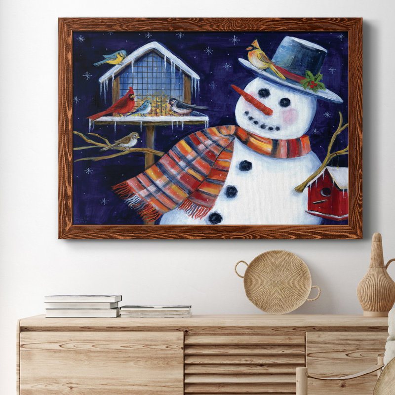 Snow Friends - Cadre photo, reproduction d'art sur toile, Érable, H 23 po x l 32 po x P 1 po