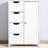 White Bathroom Storage Cabinet With Adjustable Shelf - Drawers For Organizing, Construction Modern In And Drawers, Solid Material Long-Term Use